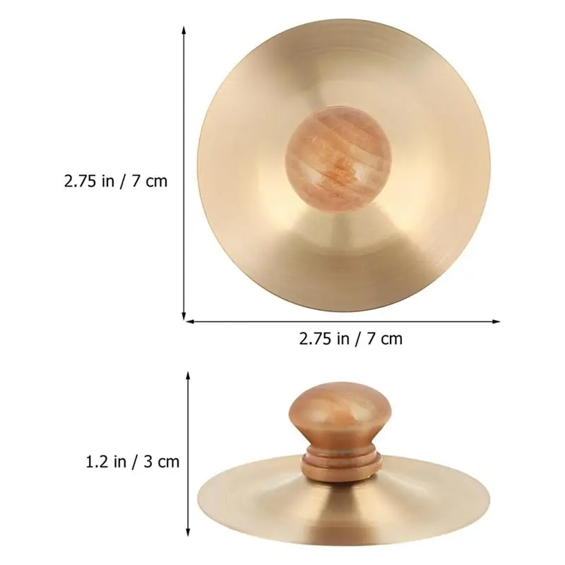 J1UL1N يده ممارسة الطبول 1 زوج 7 سنتيمتر/2.75 بوصة إصبع الصنج النحاس الصغيرة اليد الصنج للأطفال آلة أورف الموسيقية #6