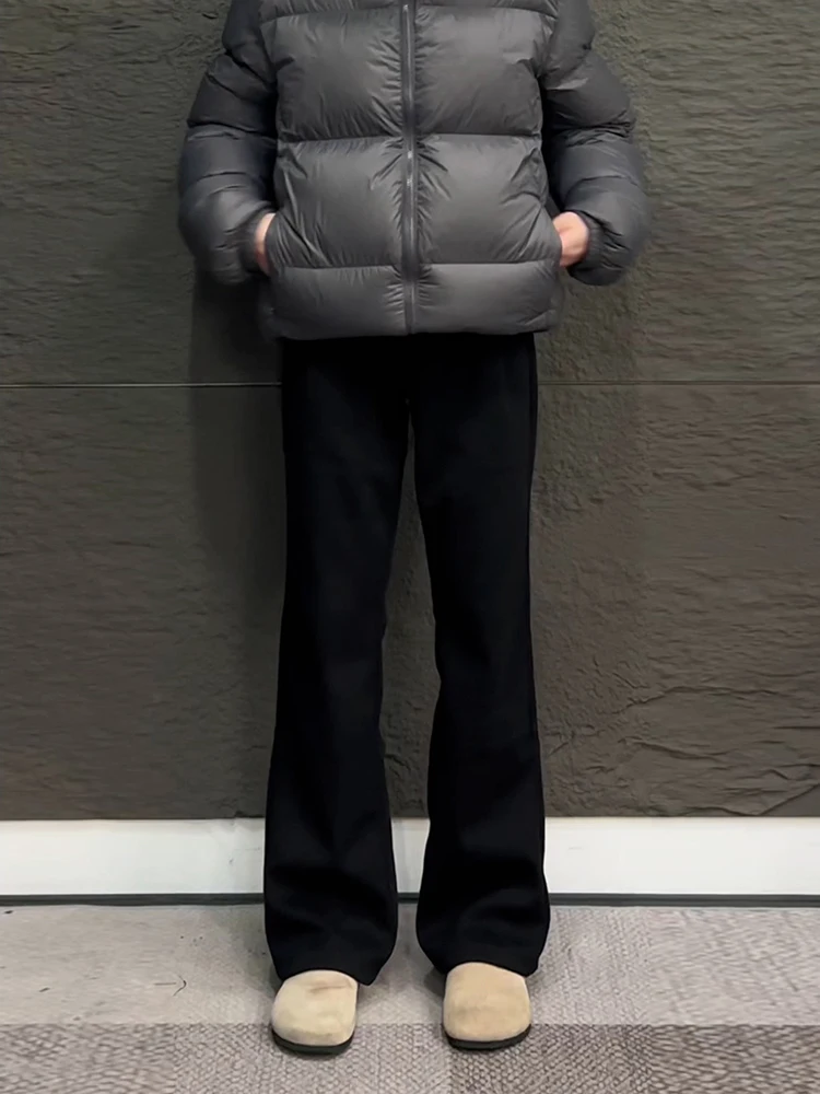 American Sle Bell Bot Pants Men's Autumn Winter Fce Lined Cool Haome Straight Leg Casual Sports Trousers