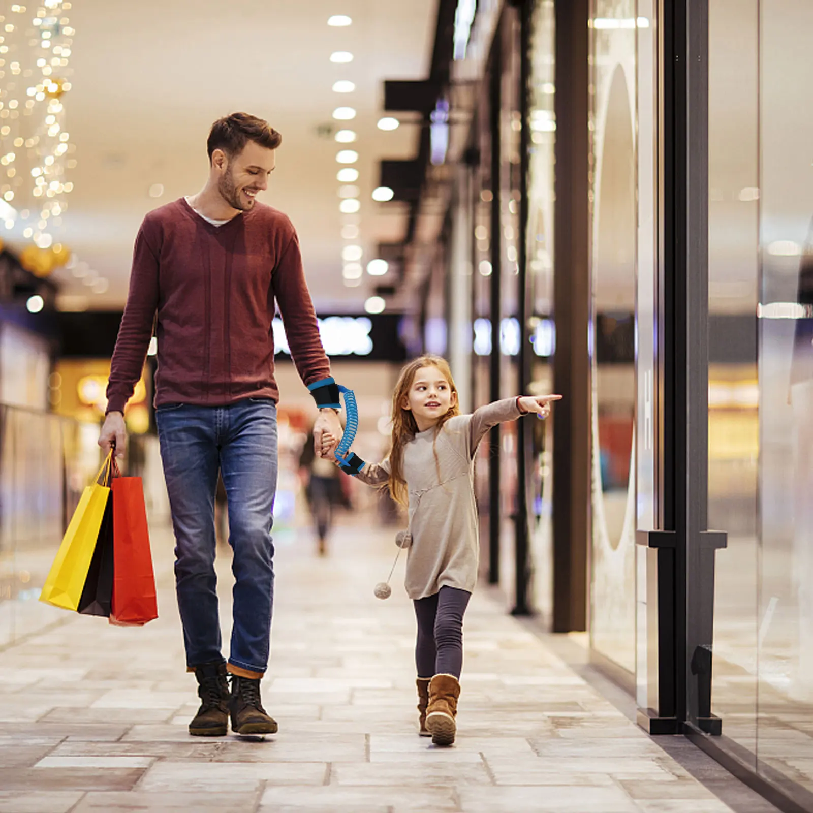 

Анти-потерянная цепочка на запястье 1,5 м, регулируемый ремень безопасности для детей, портативный легкий ремень для прогулок для малышей, ремень на запястье