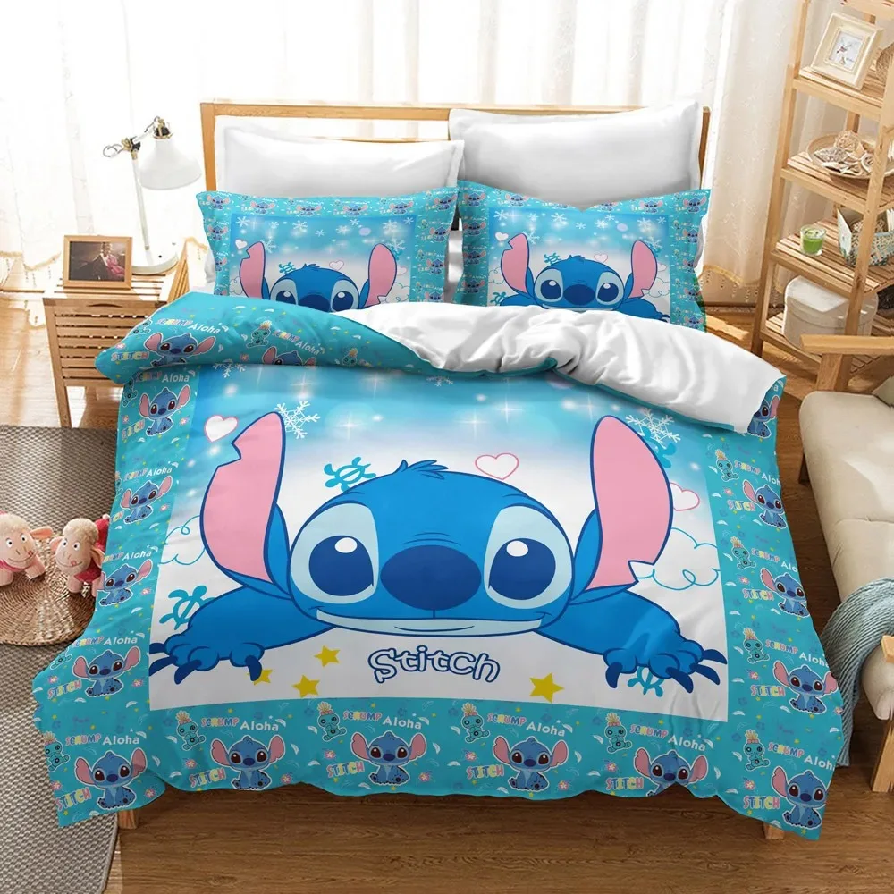 Stitch Bedding Set Bed cover universal,suitable for children and adults 3-piece Christmas modern 3d printed