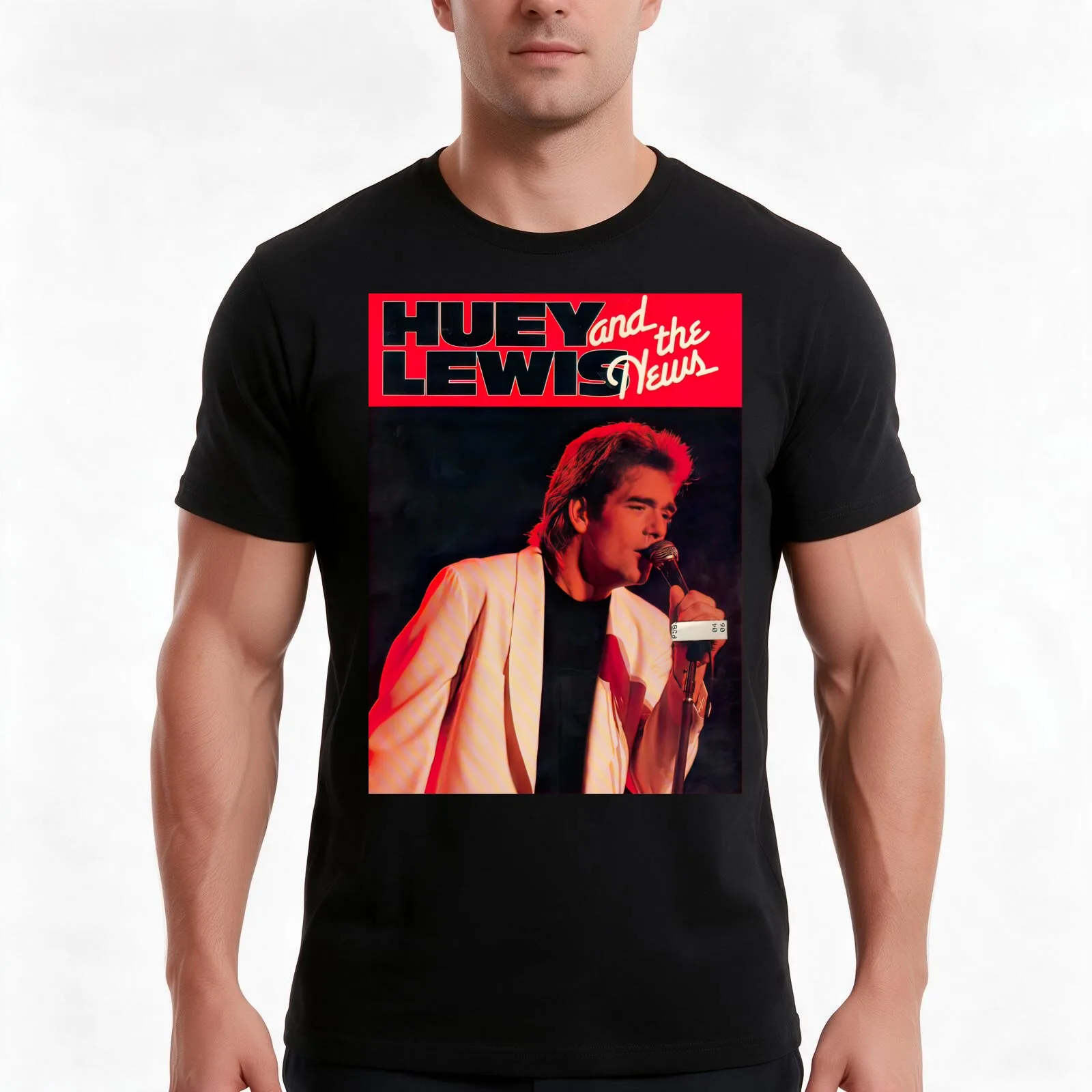 1985 Robus Books Huey Lewis News T-Shirt, Summer Casual Cotton Tee, Oversized Streetwear Tops, Vintage Graphic Print