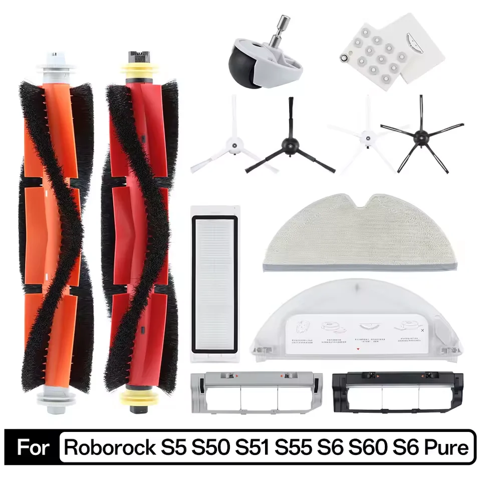 For XiaoMi Roborock S5 S50 S51 S55 S6 S60 S6 Pure Vacuum Cleaner Accessories HEPA Filter Mop Cloth Side / Main Brush Spare Parts
