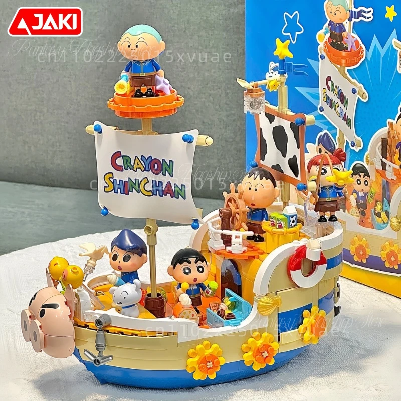 

JAKI Crayon Shin-chan Kasukabe Saitama Voyager Building Blocks Cartoon Assembling Toys Desktop Decoration Children Holiday Gifts