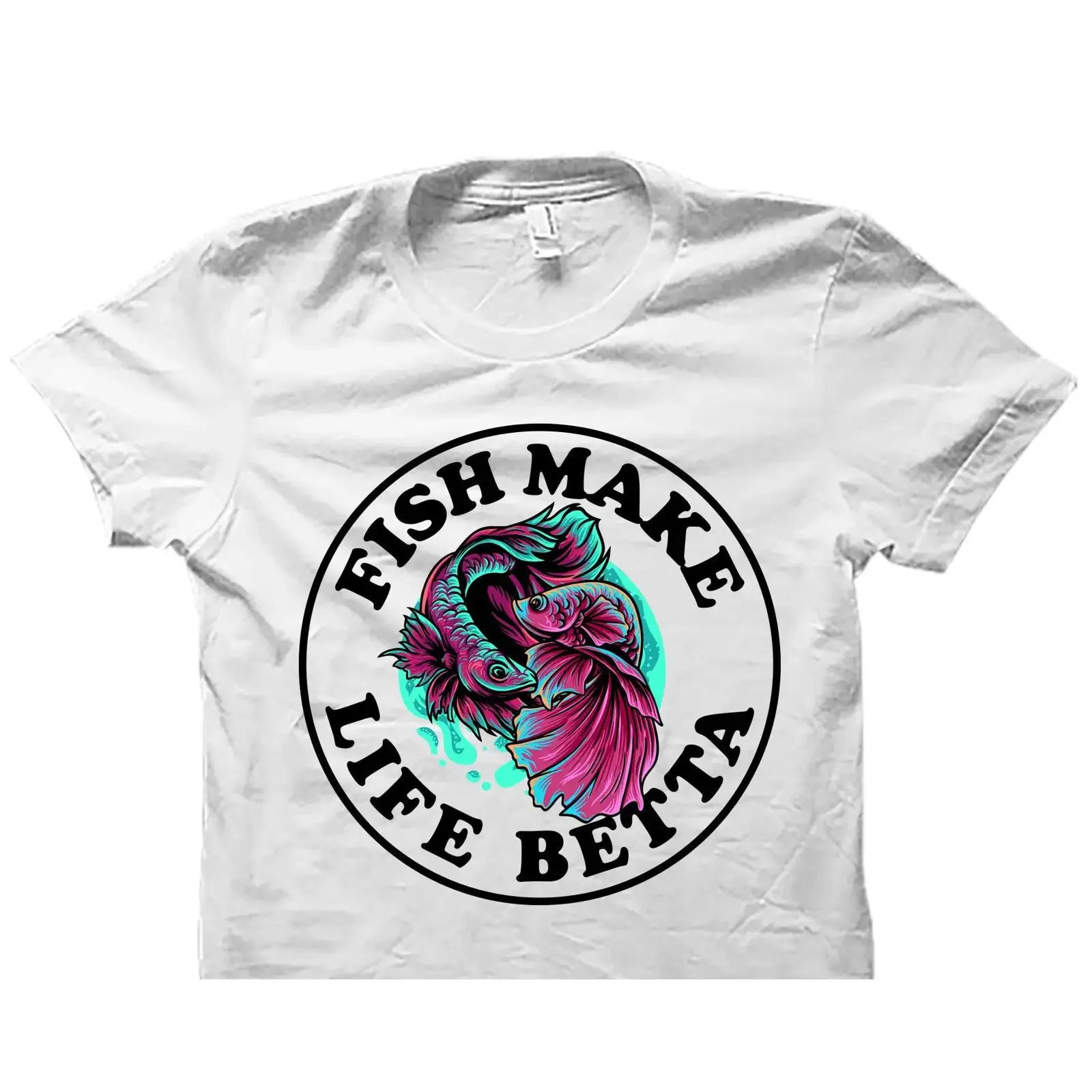 Fish Make Life Betta Funny Siamese Fighting T shirt Owner Aquarium Lover vintage Washed Stylish graphic fashion Versatile