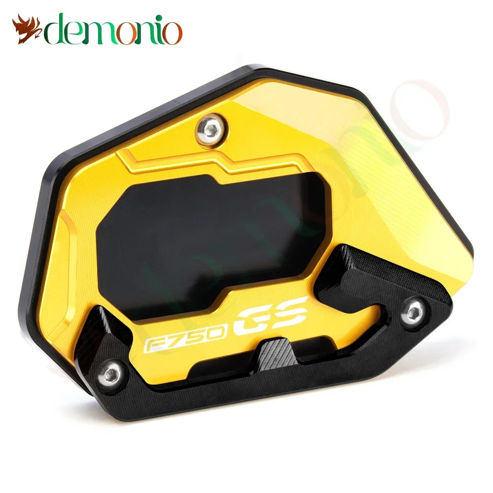 BMW F750 gs f 750 gs f 750gs f750gs f750gs f750gs用のアルミニウム製オートバイサポートプレート,拡大スタンド,サイドスタンド,延長パッド