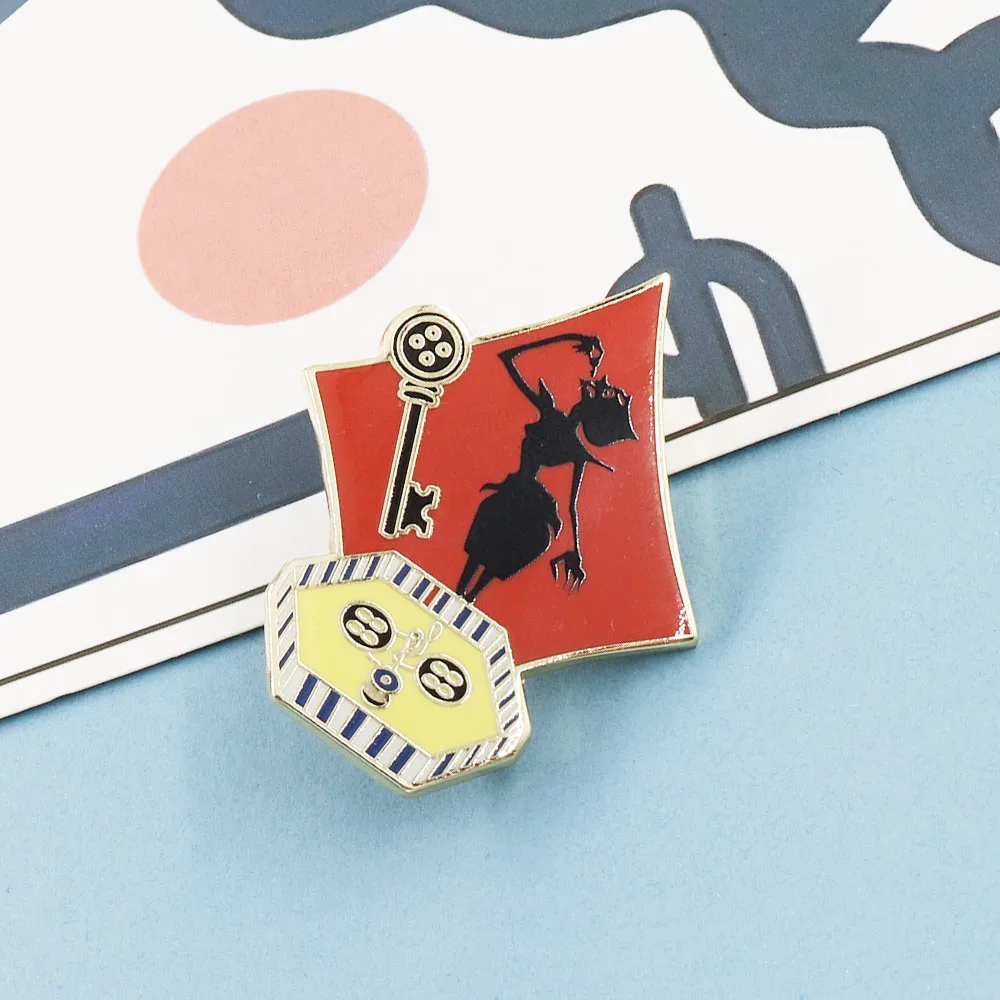 Other Mother Halloween Coraline Glitter Pins Spooky Bookish Villains inspired fantasy Brooch