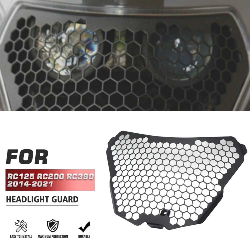 

FOR RC125 RC200 RC390 2014-2021 2020 2019 2018 Front Head Light Guard RC 125/200/390 Motorcycle Headlight Grill Guard Lamp Cover