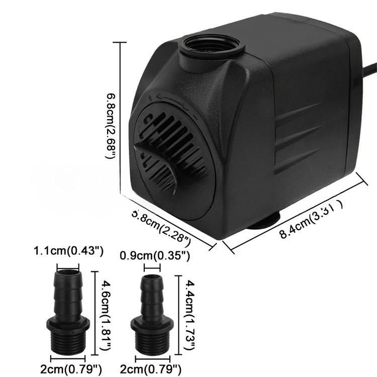 Aquarium Pump 3/5/10/15/25W EU/US Plug Fish Tank Fountain Submersible Water Pump Ultra-Quiet Filter Fish Pond with Suction Cups