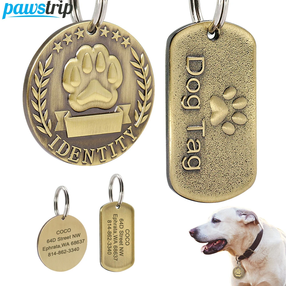 Engraved Dog Id Tag Personalized Pet Id Tag for Dogs Cats Anti-Lost Dogs Id Puppy Name Tags Pet Dog Collar Accessories