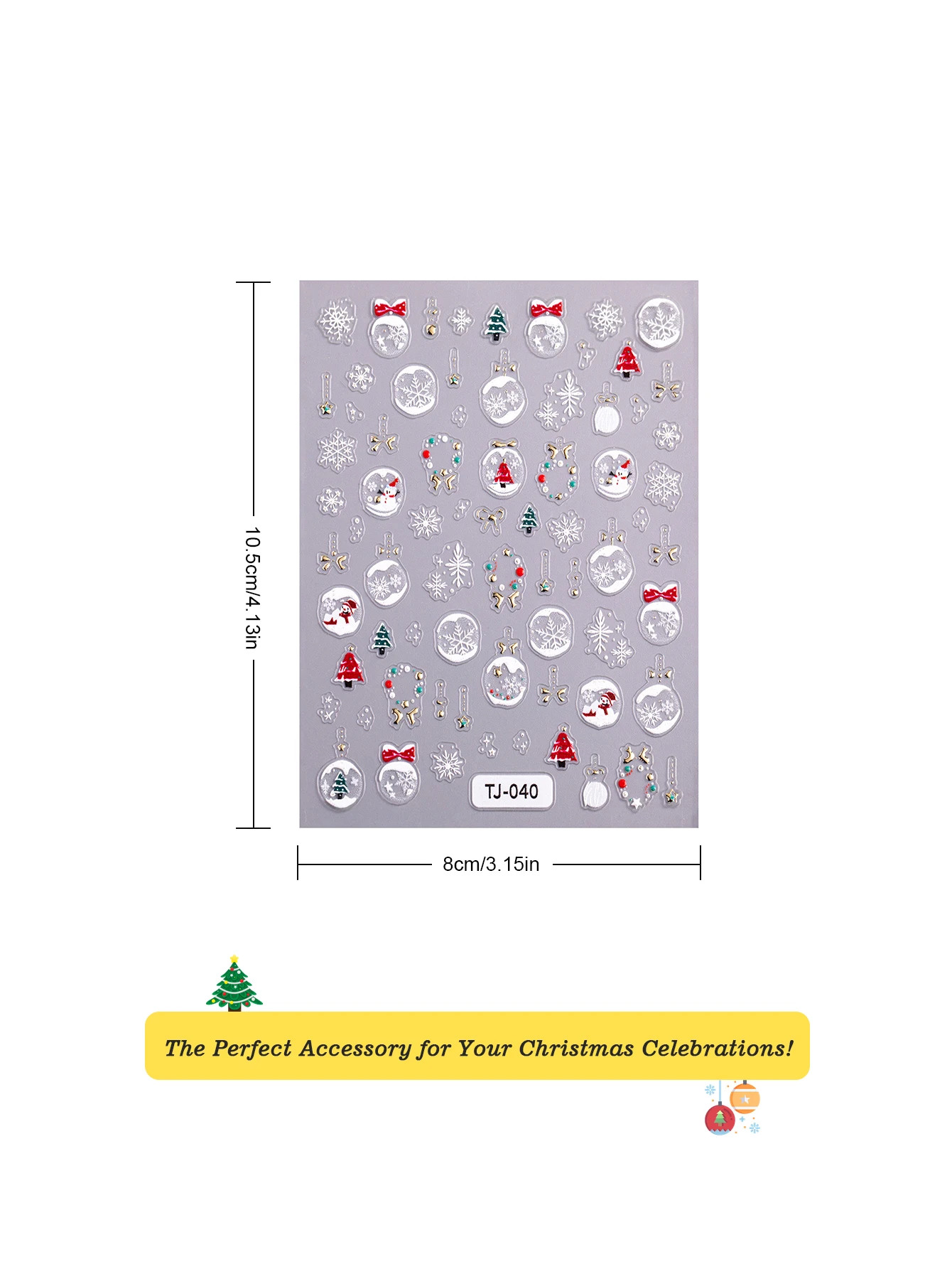 1/2pcs ฤดูหนาวคริสต์มาสสติกเกอร์เล็บ 5D บรรเทาสีขาว Hollow OUT ใหม่ปีเกล็ดหิมะต้นคริสต์มาสสติกเกอร์เล็บตกแต่ง