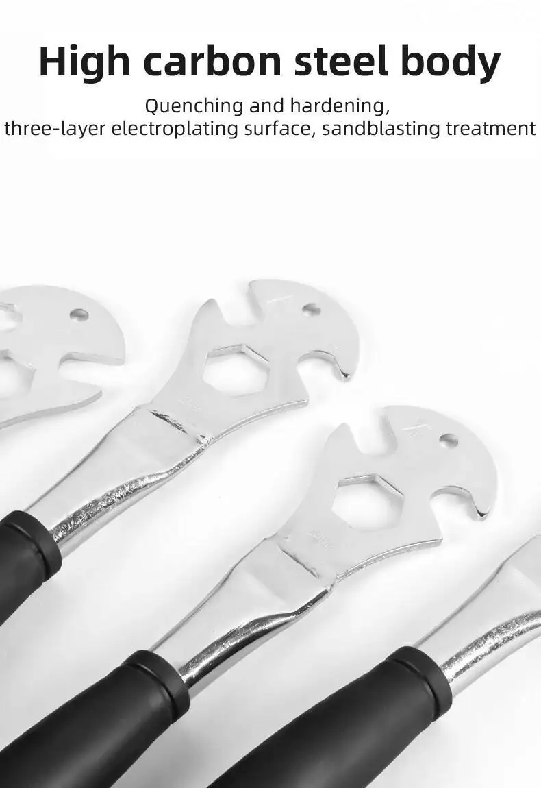 ESLNF Fahrradpedalschlüssel mit Extra Langem Griff für MTB und Rennräder, Multifunktionales Fahrradwerkzeug zur Pedal-Demontage – Detail 3