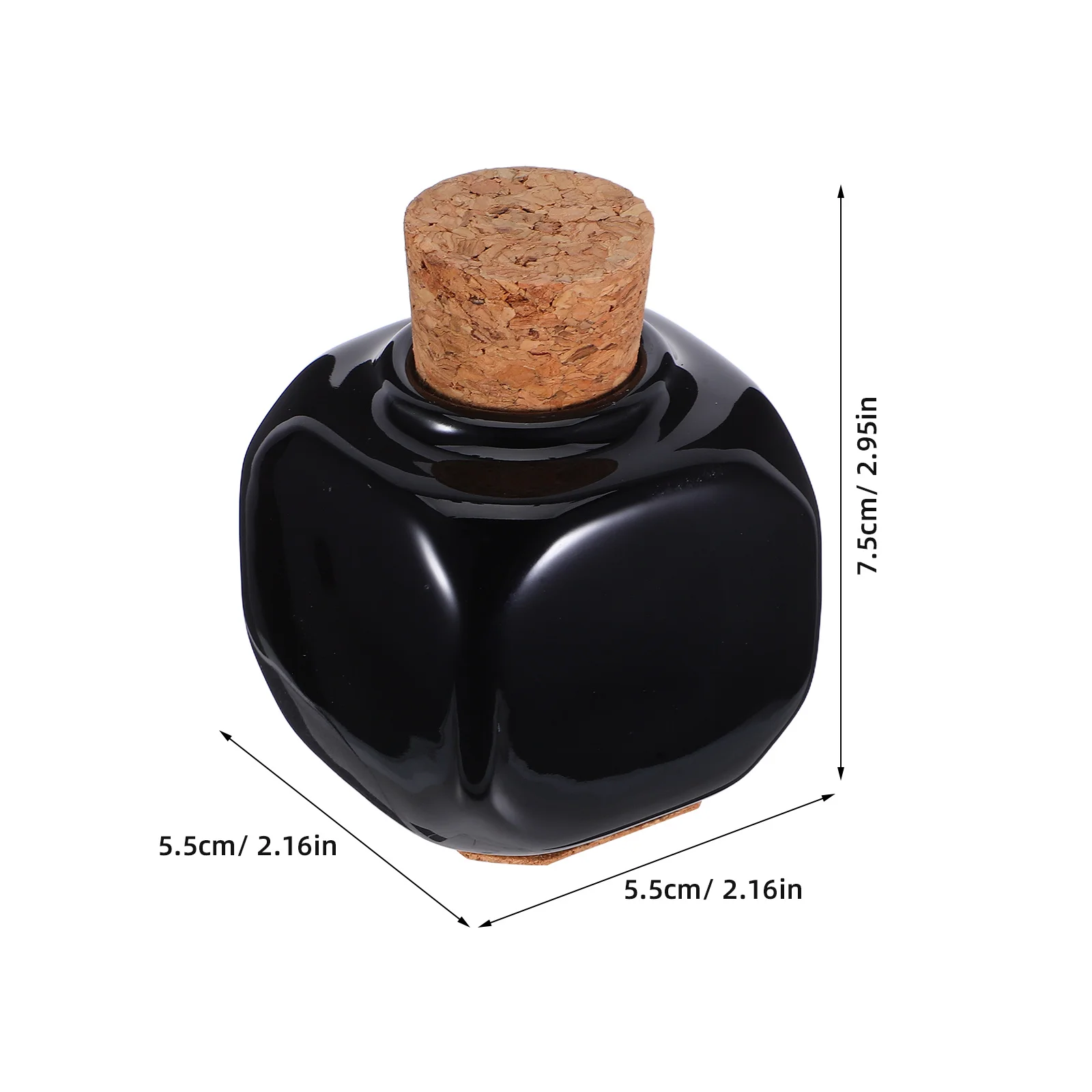 Bottiglia di accessori per manicure in ceramica premium Contenitore per liquidi per unghie riutilizzabile nero per rimuovere lo smalto, compatto, adatto ai viaggi