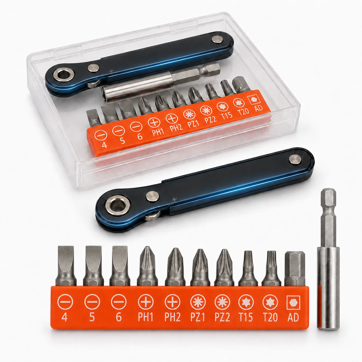 90 Degree Low Profile Right Angle Screwdriver Set Mini Ratcheting Offset Pocket Screwdriver Ratchet Wrench Bit Socket Set