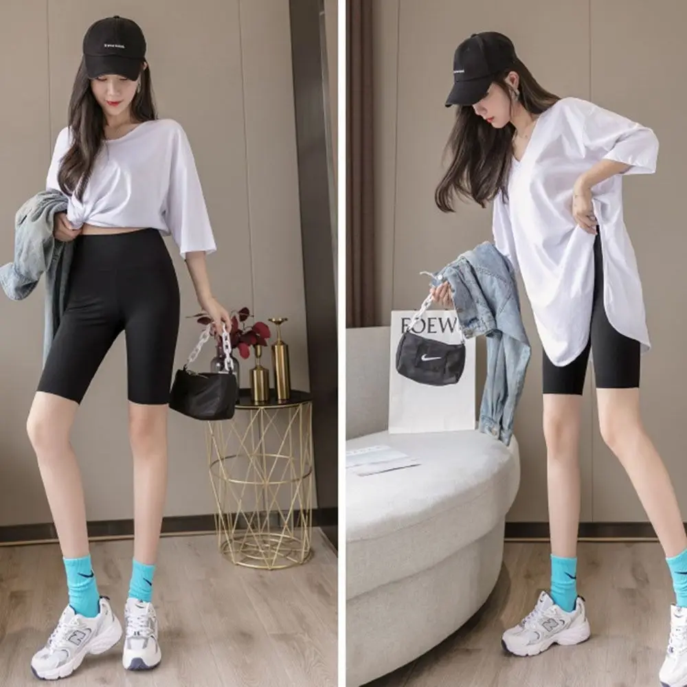 Elastic Thin Safety Pants High-waisted Hips Lifting Middle Leggings Breathable Soft Shark Pants Summer