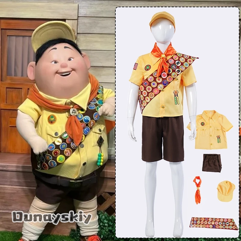 

Аниме фильм Up Wilderness Explorer Russell косплей костюм для детей и взрослых семейная форма шляпы аксессуар ролевая игра костюм для вечеринки