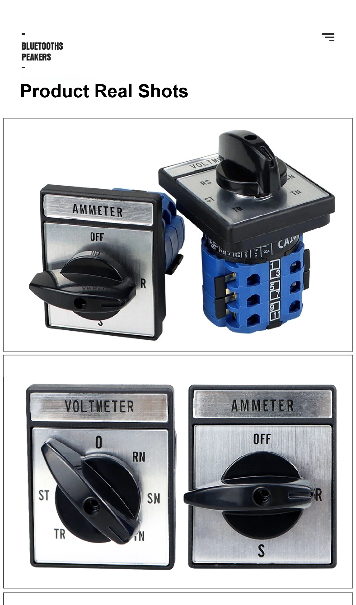 Voltmeter Rotary Cam Switch Ca10 Universal Changeover Switch 4 7 Position 110v 220v 380v Forward Reverse Ammeter