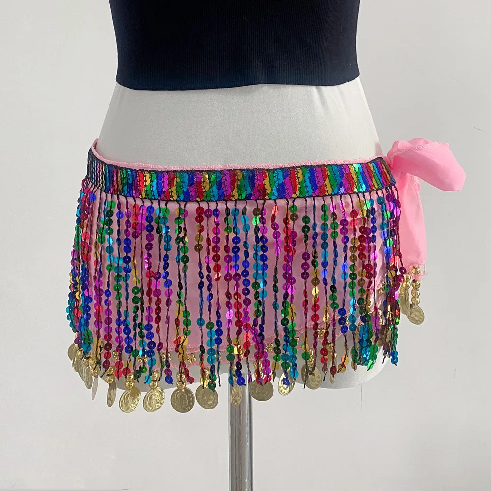 Personalizado dança do ventre borla cintura corrente lantejoulas ds borla braçadeira desempenho de palco indiano grânulo saia desempenho traje