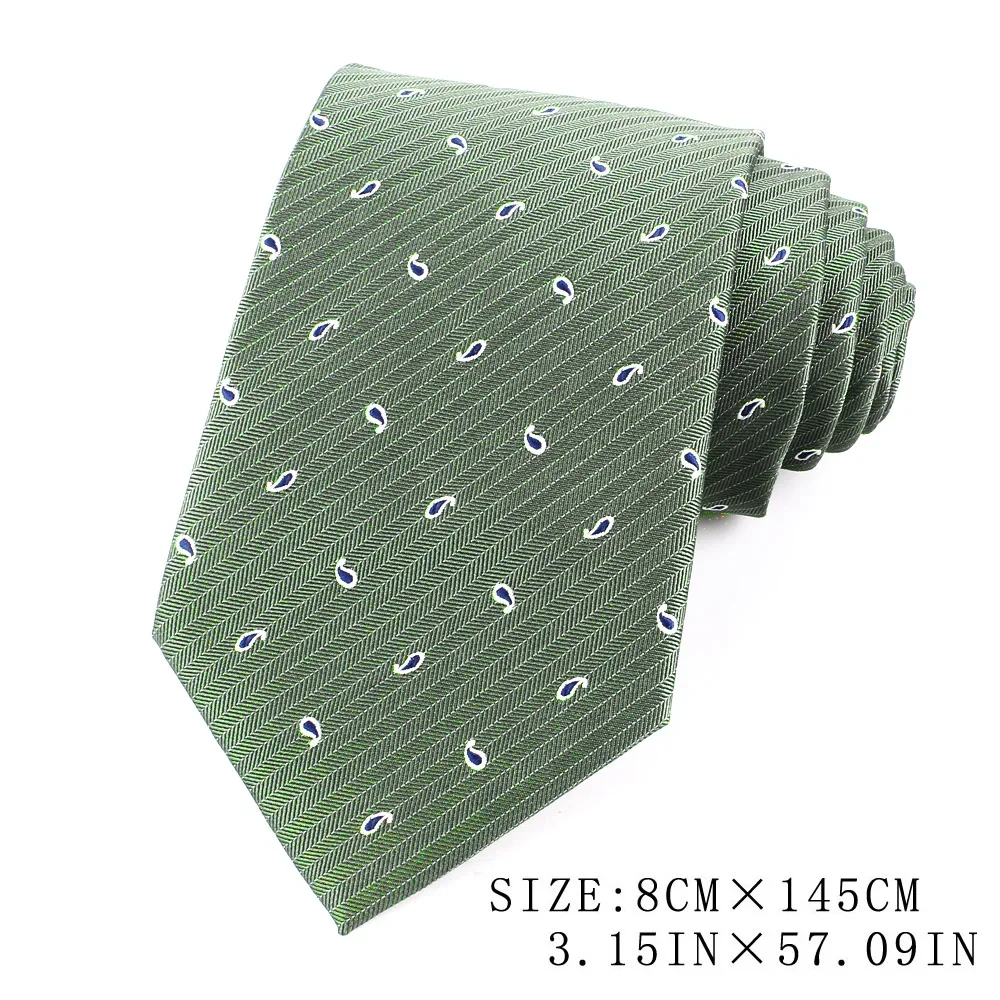 Corbata de boda para hombres y mujeres, corbata de cuello verde militar para fiesta, corbatas Jacquard casuales, corbatas de cuello de traje para