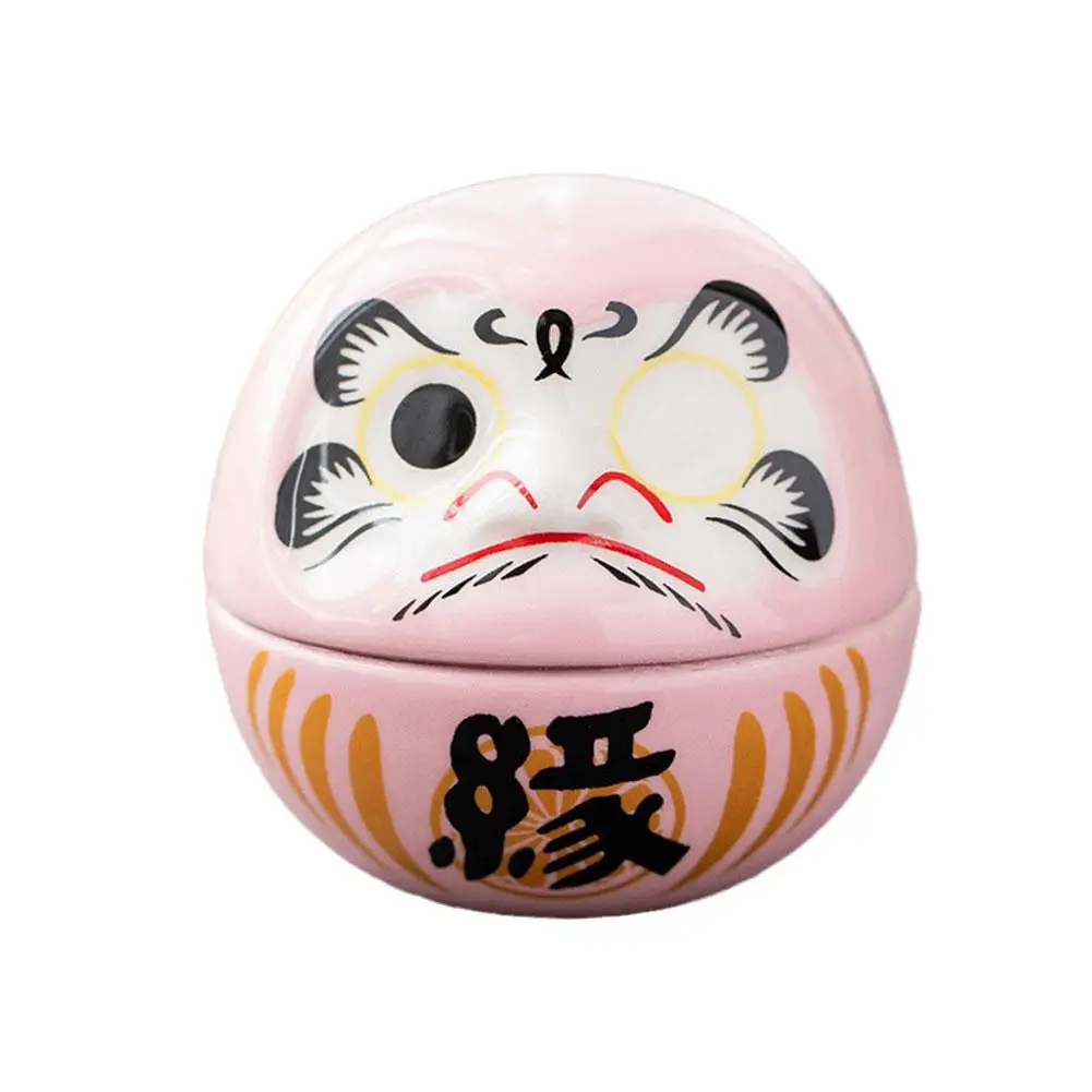 Artesanías de Daruma de cerámica japonesa, dibujos animados, decoración del hogar, sala de la suerte, regalos de vida, accesorios de decoración de paisaje, Orna D8b2