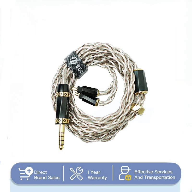 BGVP الذهب الوردي 0.78 4.4 مللي متر 840 الأساسية سبيكة سماعة كابل 2Pin 0.78 ConX للتبادل موصل المهنية IEM كابل