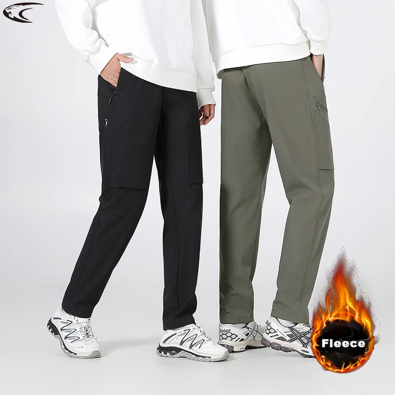 

LNGXO Winter Fleece Hiking Pants Men Women Waterproof Windproof Thermal Work Pants Trekking Climbing Mountaineering Trousers