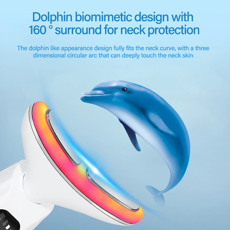 Urządzenie kosmetyczne EMS z mikroprądami do pielęgnacji szyi i twarzy, 7-kolorowy masażer do twarzy dla intensywniej pielęgnacji twarzy, szyi i ramion z funkcją wibracji.