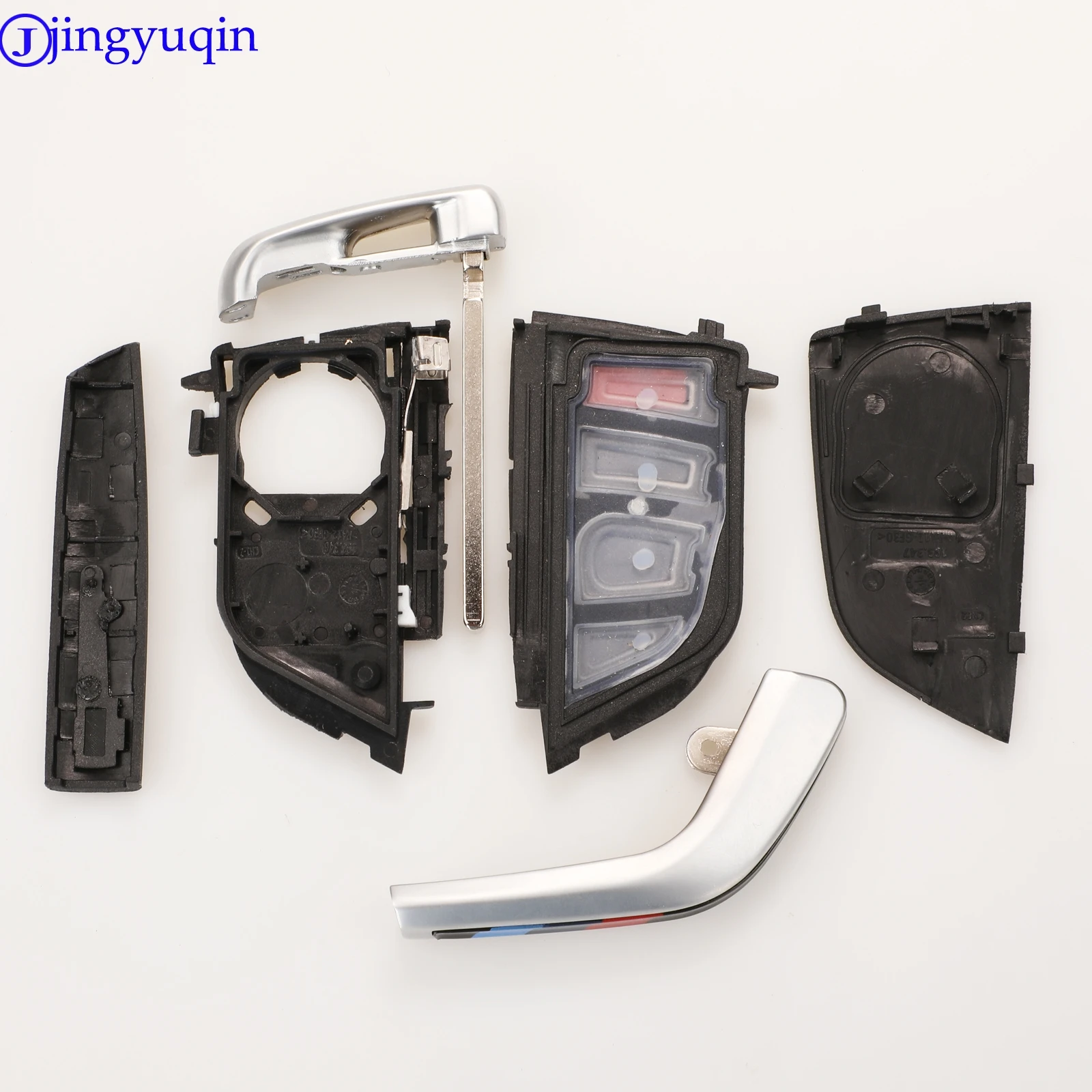 Jingyuqin-llave remota de 3/4 botones para coche, mando de entrada sin llave para BMW F CAS4 5 7 Series X5 X6 2014 2015 2016 con llave de inserción