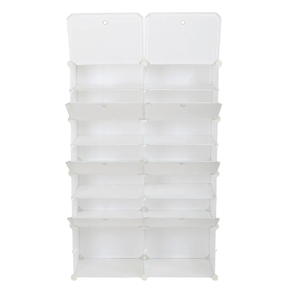 7-Tier Portable Shoe Rack Organizer - 28 Pairs Capacity, Expandable Tower Shelf for heels , Boots & Slippers, White