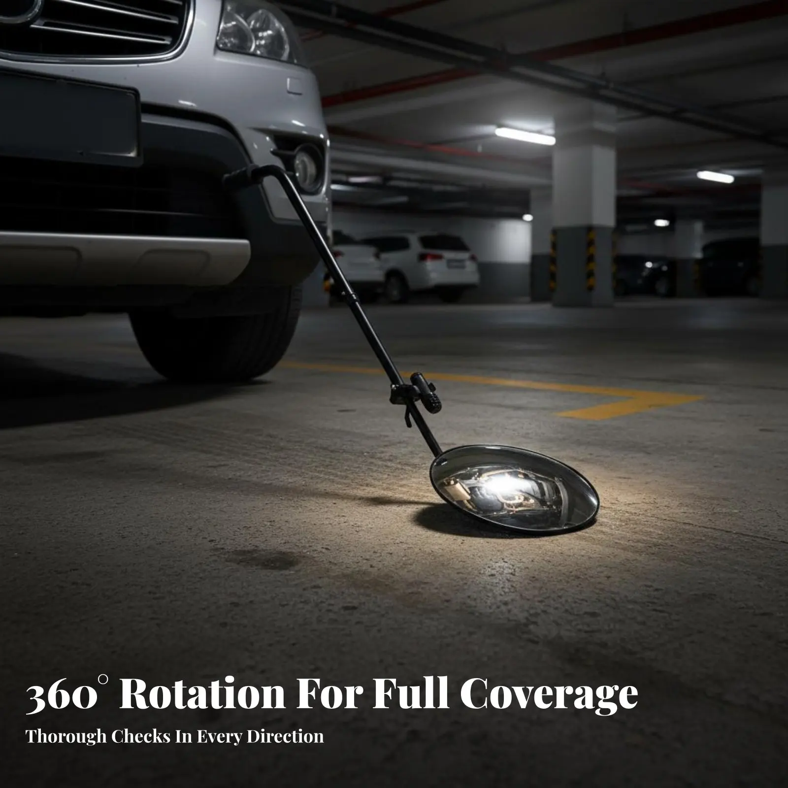 

Under Vehicle Inspection Mirror Full Rotation Under Car Inspection Mirror Lightweight Sturdy-Duty for Garages