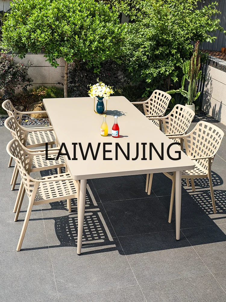 Outdoor with Umbrella Leisure Chair Outdoor Outdoor Balcony Waterproof and Sun Protection Courtyard Table and Chair