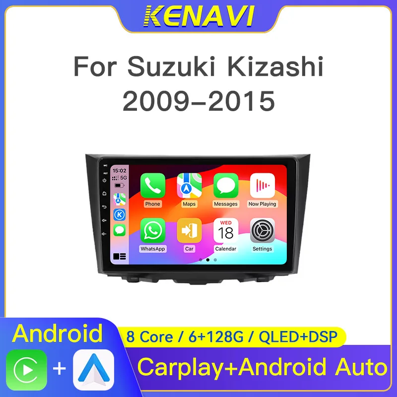 Автомобильный стерео радио 2 Din для Suzuki Kizashi 2009 2010-2015 Мультимедийный плеер GPS Беспроводной Carplay Android Авто Экран головного устройства