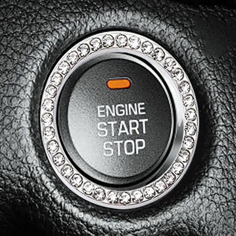 Push Start Button Bling Start Stop Button Glitter Cover Sparkling Interior Decoration Protective Car Ignition Ring For SUV Car