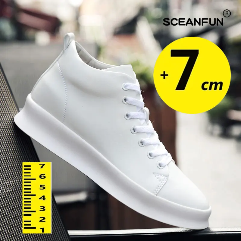 Men Sneakers Elevator Shoes Insole 7cm Heels Casual Lift Height Shoes Man Heighening Shoes For Men Designer Board