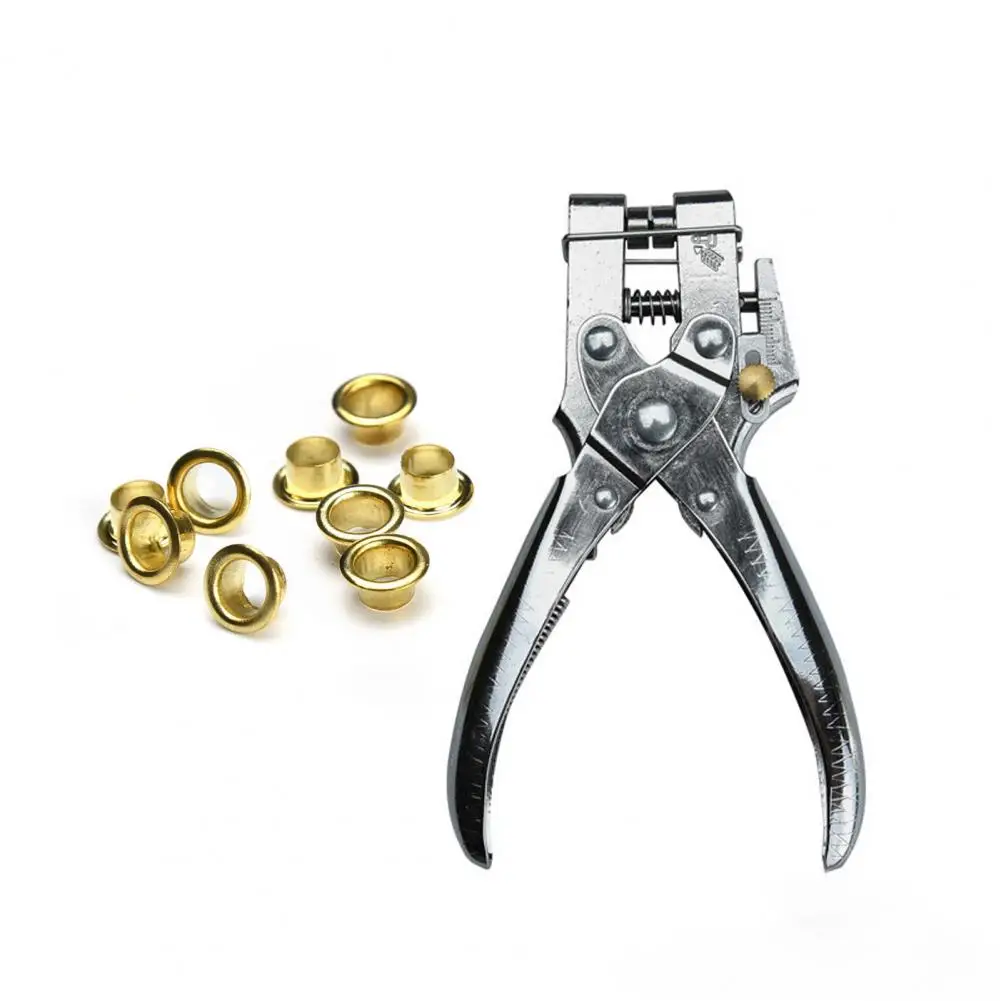 Set Steel Card Shoe Eyelet Heavy Duty Household 2 in 1 for Factory Plier Stainless Puncher Hole Garment Leather Belt Setting