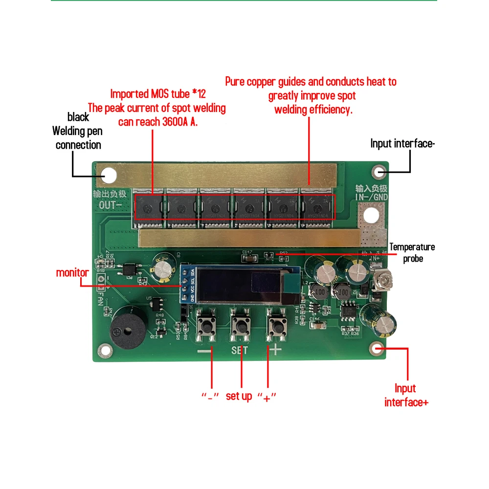 99 Gears 12V Spot Welding Machine Mini Spot Welder Module DIY PCB Circuit Board Welder Kit for 18650 Lithium Battery 3600A MAX