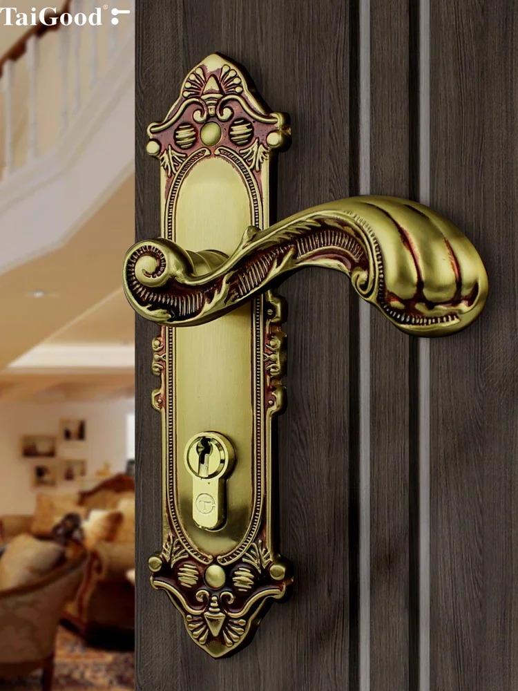 

Taihao copper lock, Shilian Taihao copper lock, all-copper simple European indoor room door lock door lock SM 5205