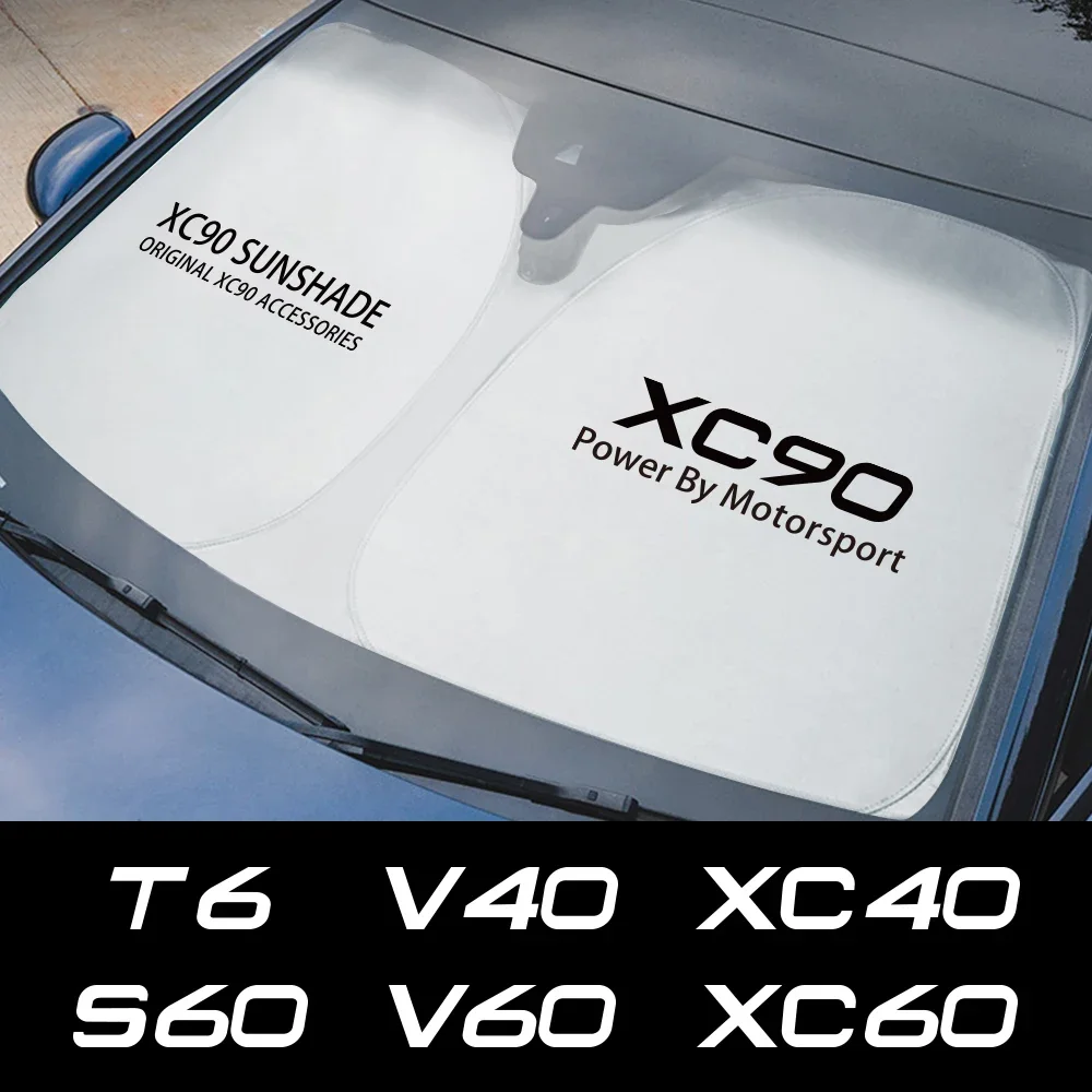 Cubierta de parasol para parabrisas de coche, bloqueo de rayos UV para Volvo XC90, XC60, C30, T6, S60, C70, XC40, V40, XC70, V70, V60, V50, S80, S40, AWD, V90, S90