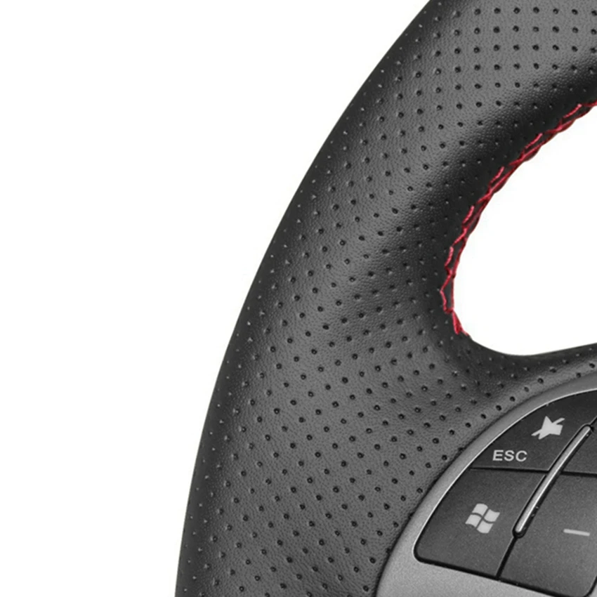 Black Artificial Leather Hand-stitched Car Steering Wheel Cover for Ford Ranger 2016 2017 2018 2019 Everest 2016 2017 2018 2019
