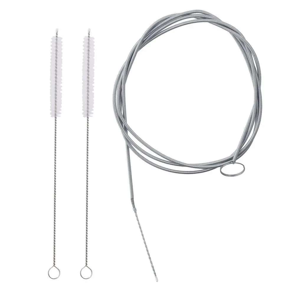 

White Long Wire Brush 60 Inch, 8 Inch Flexible Drain Brush and Pipette Brush Long Drain Brush