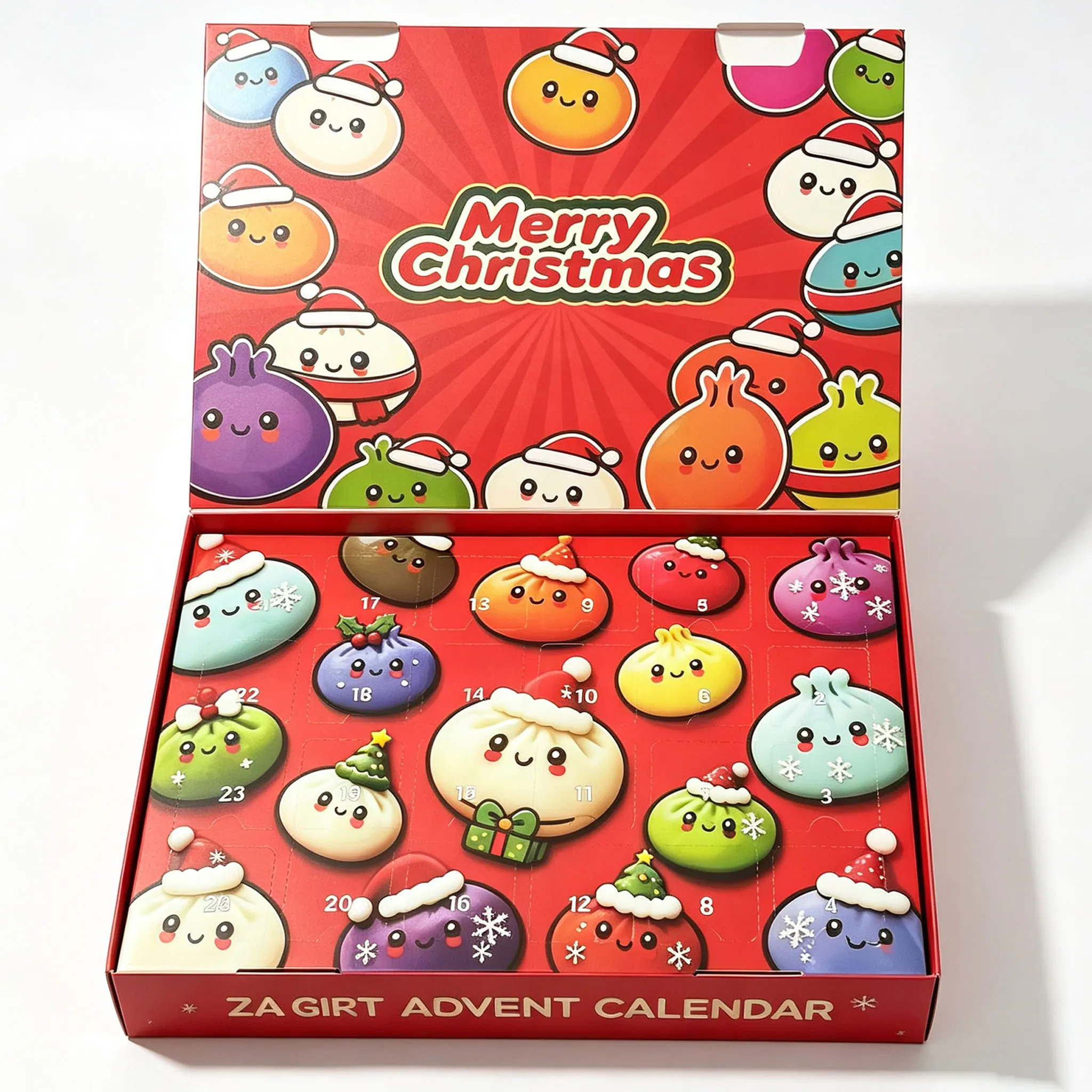 24‑Days Christmas Dumpling Advent Calendar Gift Set, Holiday Countdown Ornaments, Desktop Decor, Festive Party Favor Gifts