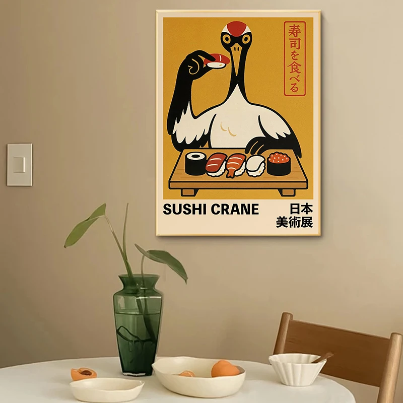 Japanese Anime Style Takoyaki Matcha Udon Black Cat Retro Posters Prints Canvas Painting Wall Art Picture Living Room Home Decor view 3