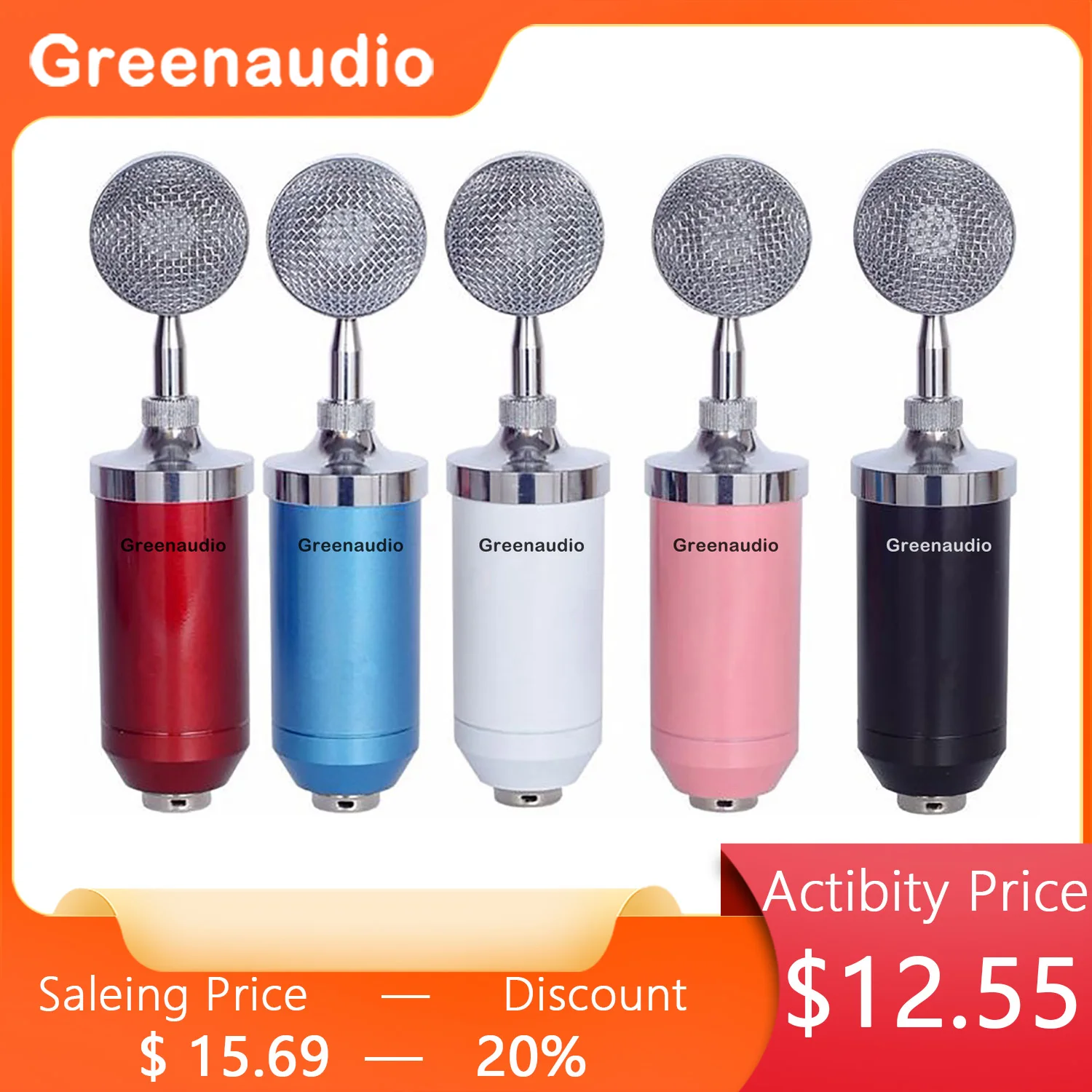 

GAM-860E Professional Condenser Microphone Studio Recording Condenser Microphone With 3.5mm Plug Stand Holder for KTV Karaoke