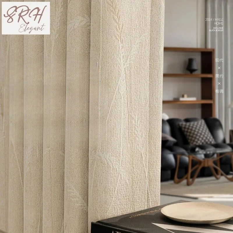 French Chenille Jacquard Curtains for Living Room Bedroom Dining Blackout New Haute Couture Window Curtains Custom Size Decor
