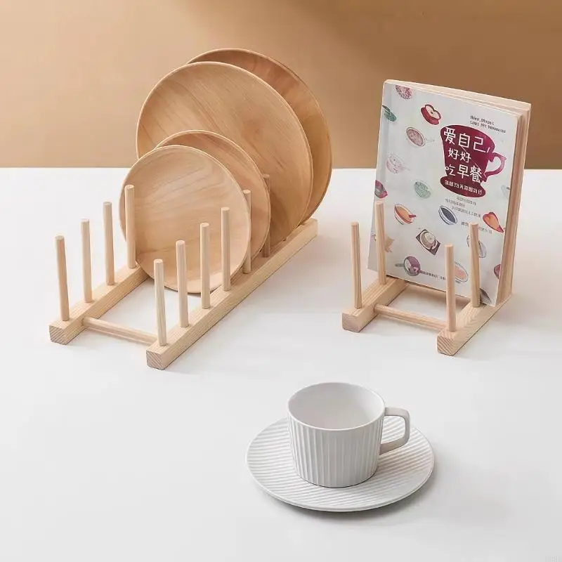 

2 шт. деревянная сушилка для посуды, сушилка для посуды для кухонных принадлежностей и тарелок, чаша с эффективным местом для