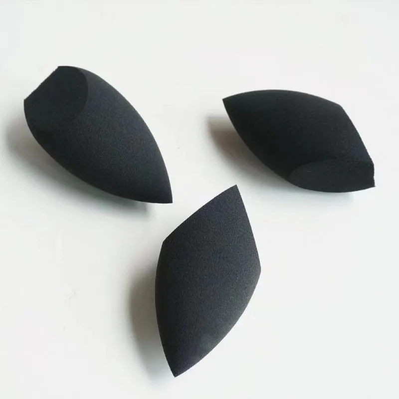 3 個のビューティー ブレンダー ファンデーション メイクアップ スポンジ - ブラック シェイプ、再利用可能なメイクアップ アプリケーター