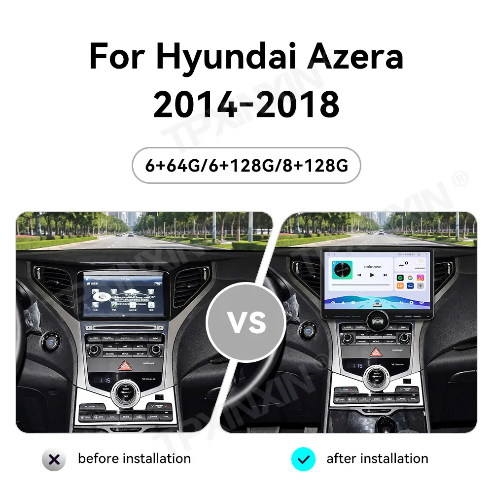Touch Screen Car Radio For Hyundai Azera 2014-2018 Android GPS Automotive Multimedia Auto Radio Stereo Receiver Head Unit