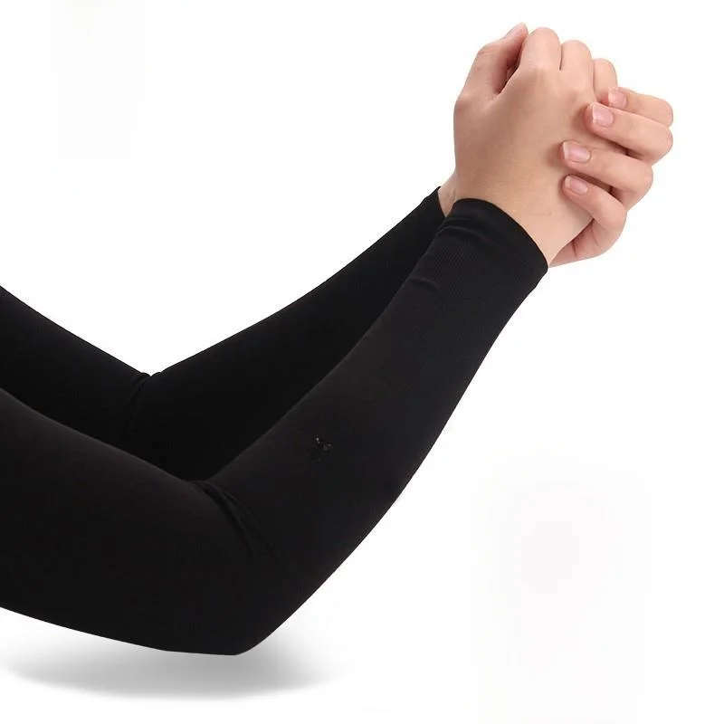 Thickened Ice Silk Sun Protection Gloves Men's Summer Long Sleeve Arm Covers Driving Outdoor Activities Cool Wear Resistant