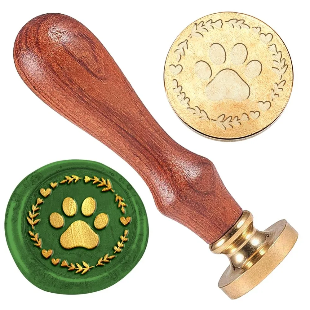 Wreath Pawprint Wax Seal Stamp Embossed Stamp Sealing Removable 1