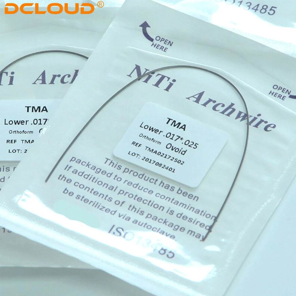 10Pcs Dental Orthodontic TMA Arches Wire Ti-Mo Alloy Archwire For Braces Round/Rectangular Ovoid Form Dentist Materials Products