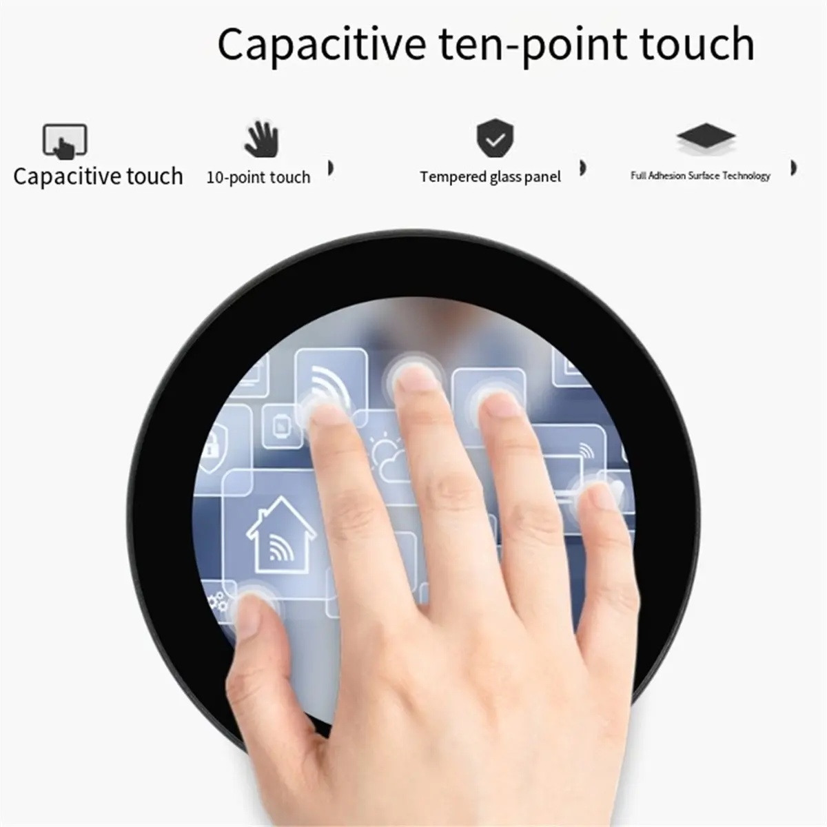 DT(Reliable Quality )D44inch DSI Round Capacitive Touch Display, 720 X 720 Resolution, IPS Display Panel, 10-Point Touch